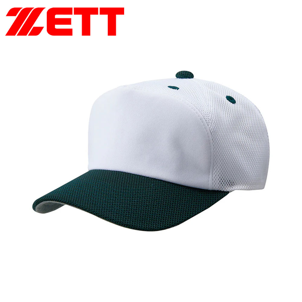 ゼット ベースボール 帽子 フリーサイズ メッシュ 通気性 野球帽 防汚 ソフトボール フロントパネル型後メッシュキャップ 白 ZETT BH158A | ゼット | 06