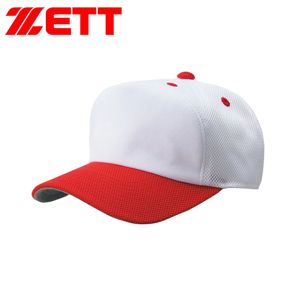 ゼット ベースボール 帽子 フリーサイズ メッシュ 通気性 野球帽 防汚 ソフトボール フロントパネル型後メッシュキャップ 白 ZETT BH158A | ゼット | 07