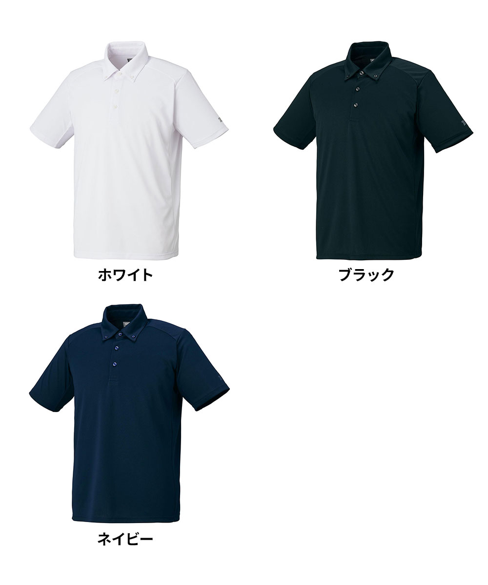 ゼット ポロシャツ メンズ 野球 ソフトボール ベースボール 半袖 ユニフォーム地 シンプル 黒 白 ブラック ホワイト ZETT bot84 | ゼット | 06