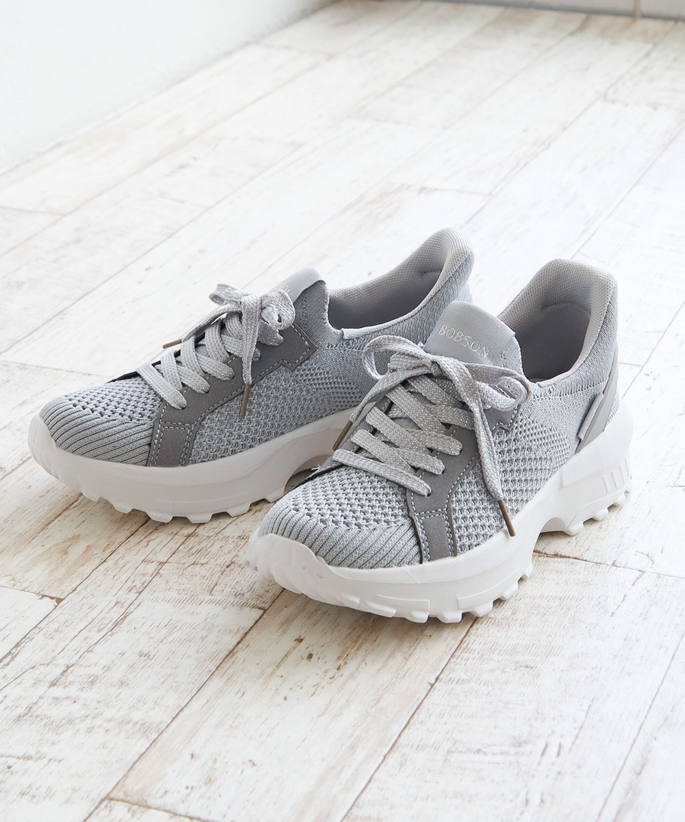 ボブソン スニーカー レディース ローカット 歩きやすい 軽量 ハンズフリー 靴 ニット 黒 ブラック グレー 白 ホワイト BOBSON 0047 | BOBSON | 10