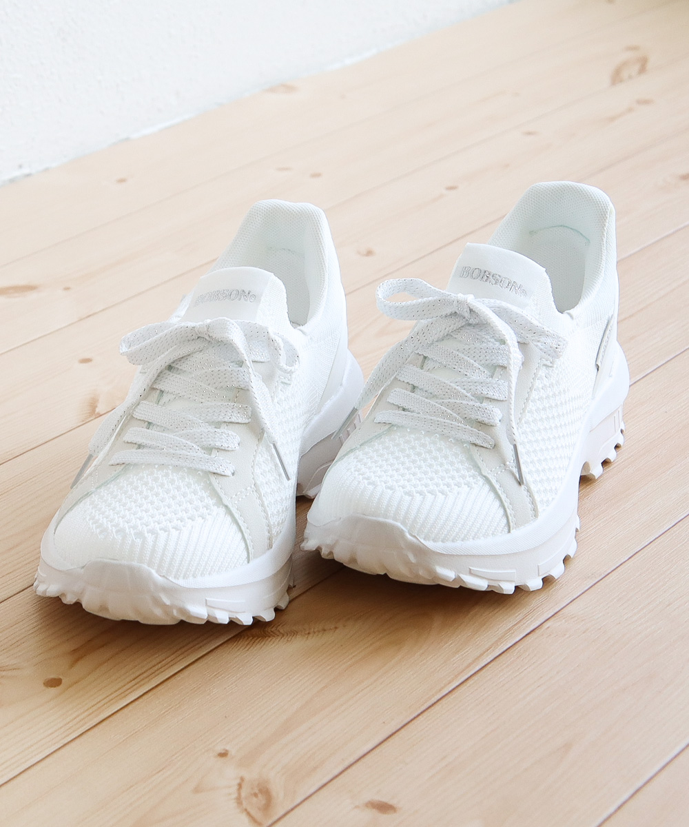 ボブソン スニーカー レディース ローカット 歩きやすい 軽量 ハンズフリー 靴 ニット 黒 ブラック グレー 白 ホワイト BOBSON 0047 | BOBSON | 12