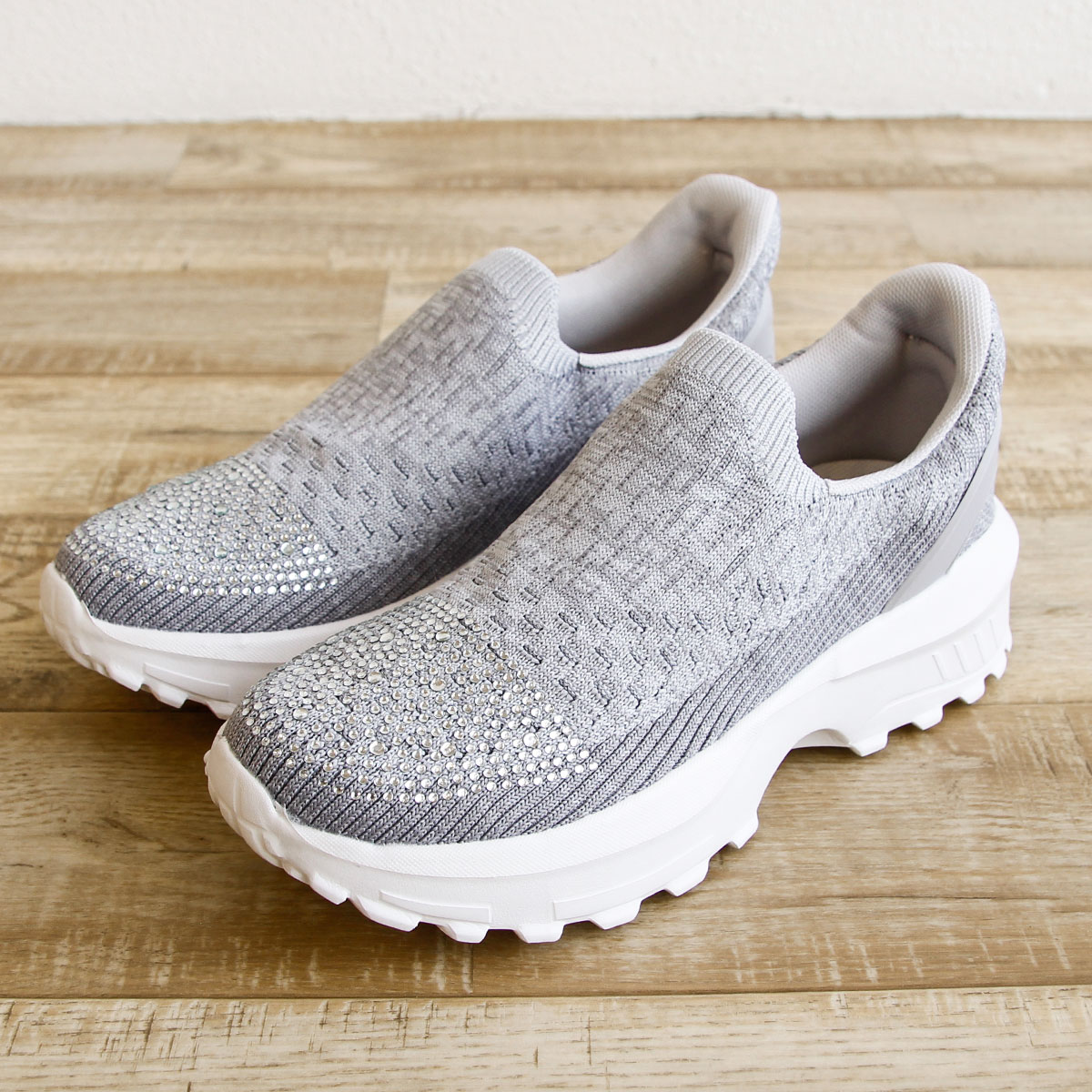 ボブソン スリッポン レディース ローカット 歩きやすい 軽量 ハンズフリー 靴 ニット  黒 ブラック グレー 白 ホワイト BOBSON 0048 | BOBSON | 03