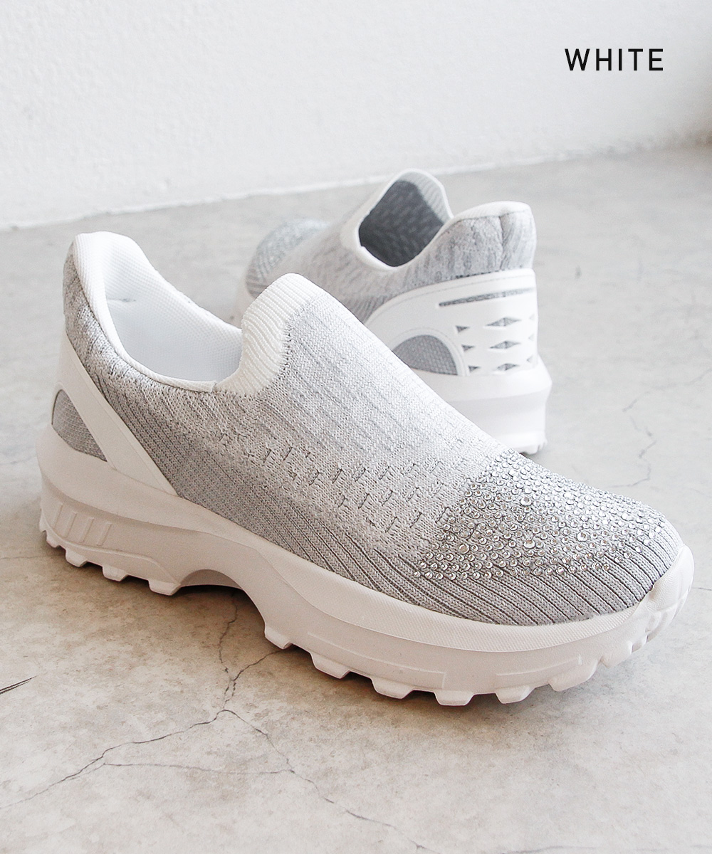 ボブソン スリッポン レディース ローカット 歩きやすい 軽量 ハンズフリー 靴 ニット  黒 ブラック グレー 白 ホワイト BOBSON 0048 | BOBSON | 13