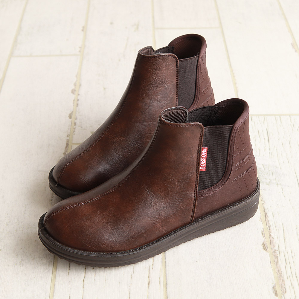 BOBSON（ボブソン） サイドゴアブーツ レディース 軽量 蓄熱 ショート