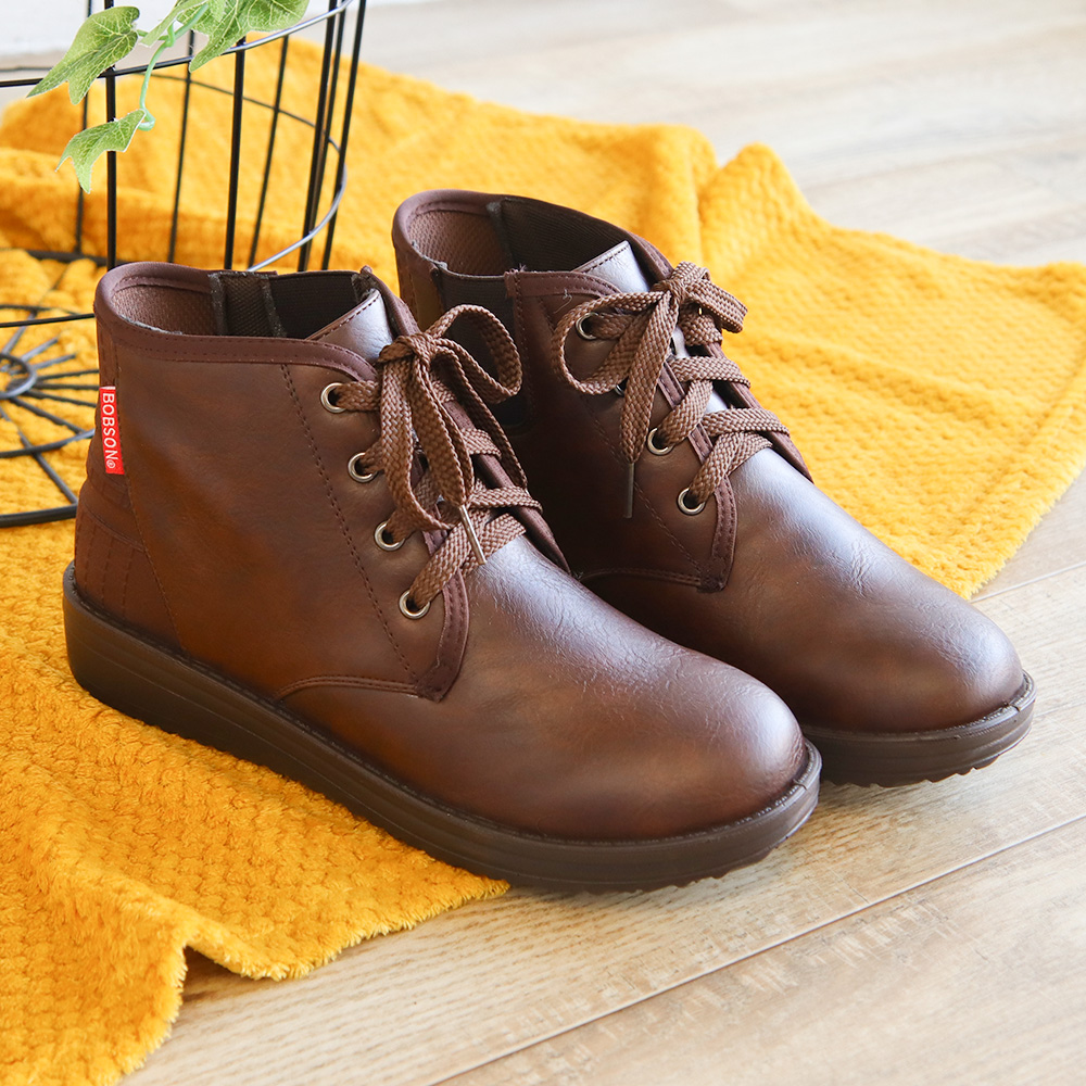 BOBSON（ボブソン） レース アップ ブーツ レディース 軽量 蓄熱 歩き