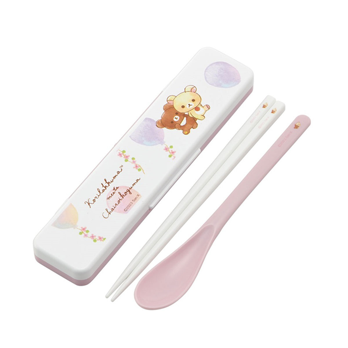 箸セット スプーン 抗菌 音が鳴りにくい お弁当 箸 18cm かわいい 箸ケース キャラクター 日本製 ランチグッズ おはしセット CCS3SAAG | スケーター | 13