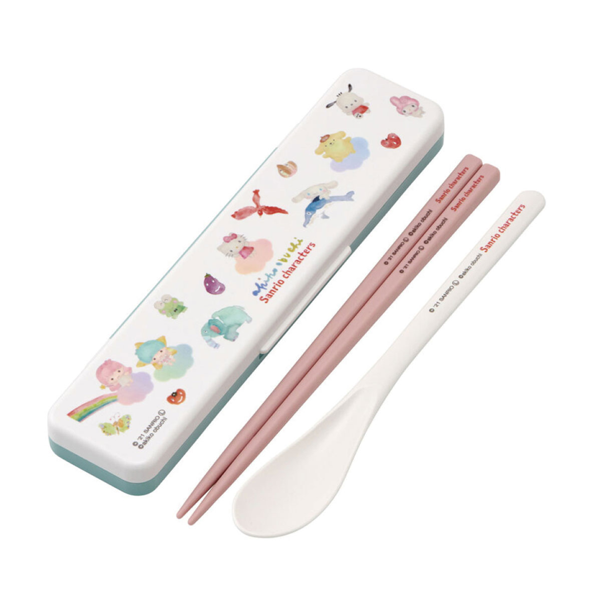 箸セット スプーン 抗菌 音が鳴りにくい お弁当 箸 18cm かわいい 箸ケース キャラクター 日本製 ランチグッズ おはしセット CCS3SAAG | スケーター | 08