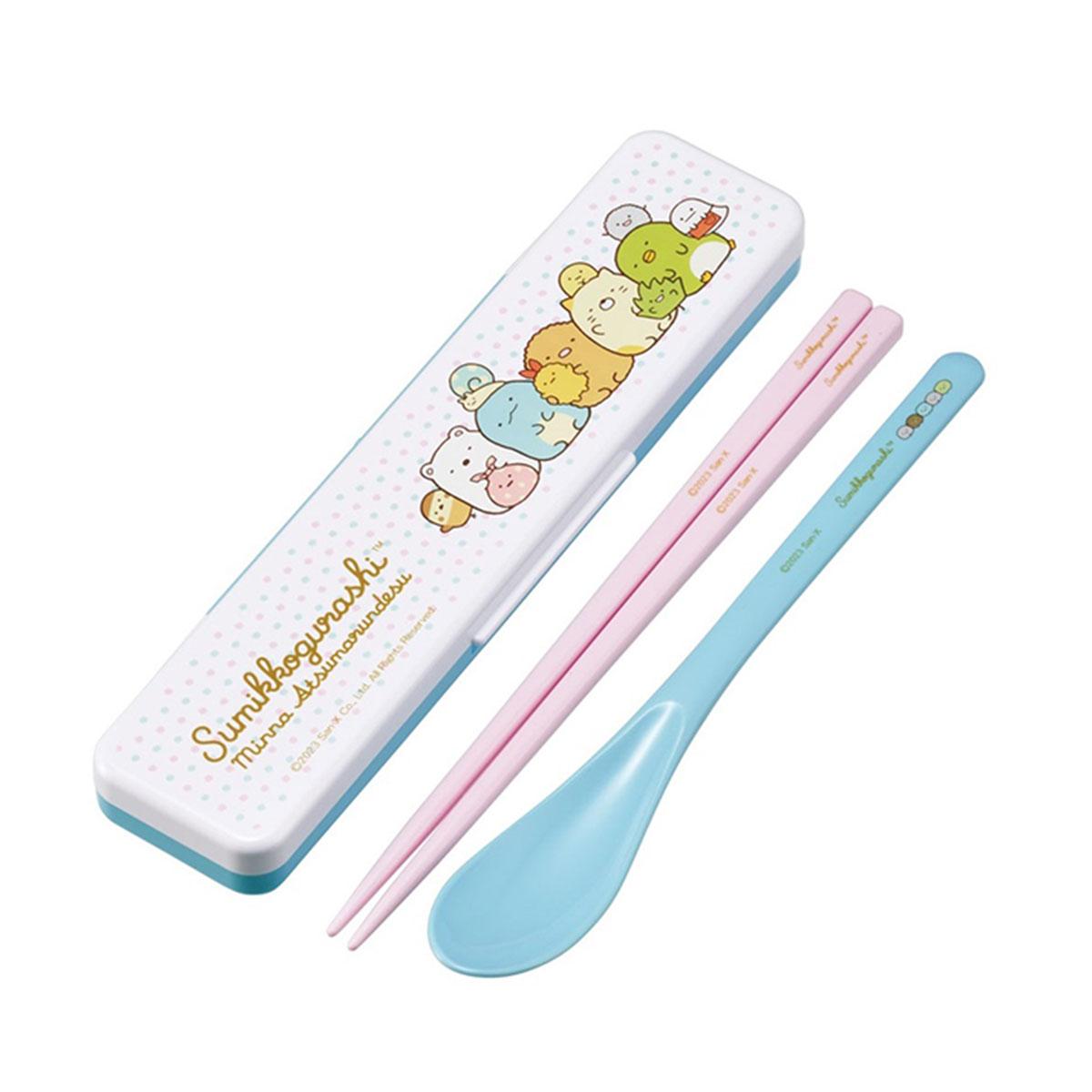 箸セット スプーン 抗菌 音が鳴りにくい お弁当 箸 18cm かわいい 箸ケース キャラクター 日本製 ランチグッズ おはしセット CCS3SAAG | スケーター | 12