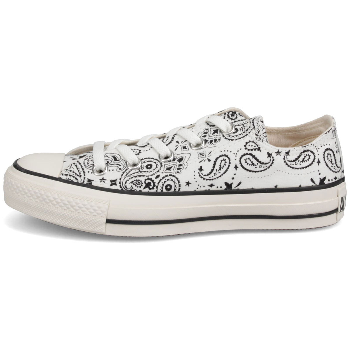 未使用品☆CONVERSEスニーカーローカット白 ペイズリー柄希少