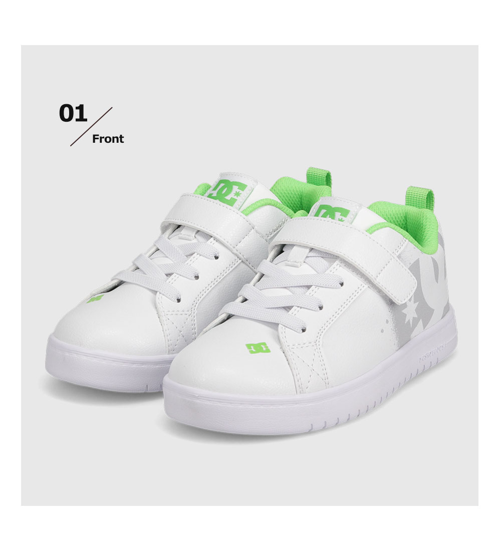 dc スニーカー キッズ ディーシーシューズ コートグラフィク ライト ゴム紐 白 DC COURT GRAFFIK LITE EV DK231601 | DC SHOES | 06