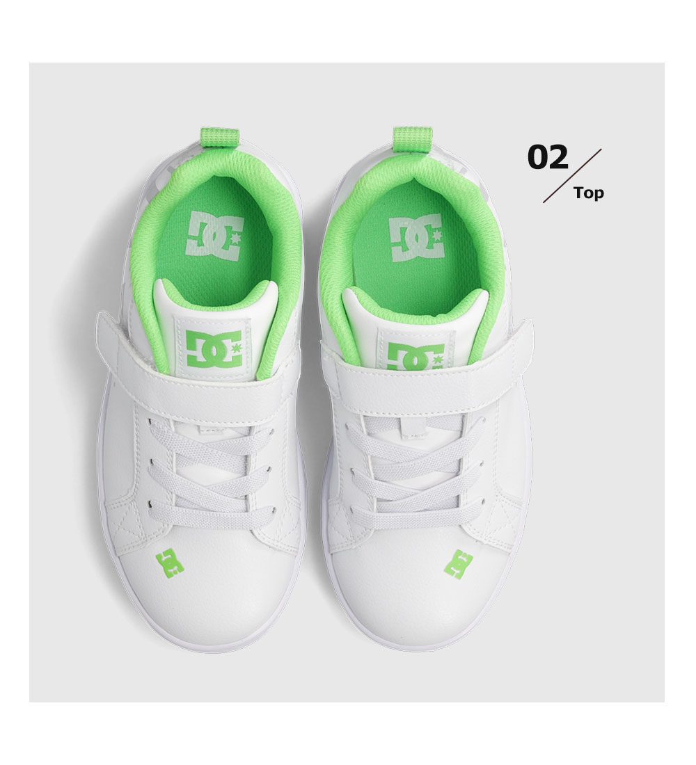 dc スニーカー キッズ ディーシーシューズ コートグラフィク ライト ゴム紐 白 DC COURT GRAFFIK LITE EV DK231601 | DC SHOES | 07