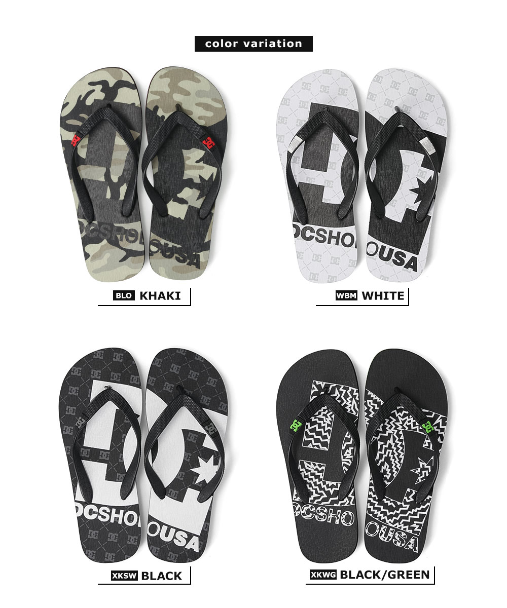 ディーシー ビーチサンダル メンズ サンダル ブランド ビッグロゴ用 トングサンダル ビーサン ブラック SPRAY GRAFFIK DM231037 | DC SHOES | 11