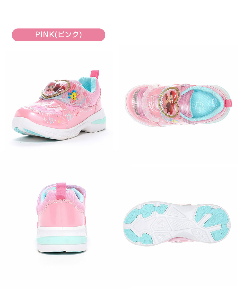 キッズ スニーカー 光る靴 子供 女の子 男の子 抗菌 防臭 軽い 面ファスナー マジックテープ 履きやすい ディズニー LEDシューズ 幼稚園 保育園 通園 C1344 | MoonStar | 08