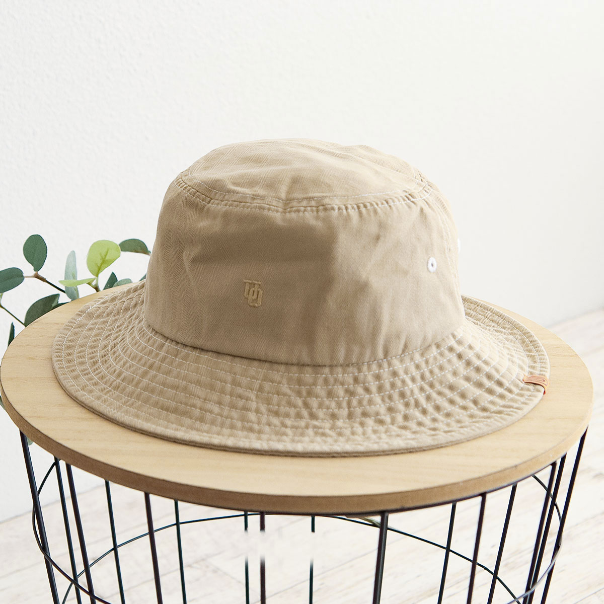 ユニバーサルオーバーオール UO ロゴ 刺繍 へリンボン柄 バケットハット 帽子 バケハ 黒 ブラック アイボリー 白 ベージュ グレー DS1734 爆買 | UNIVERSAL OVERALL | 02