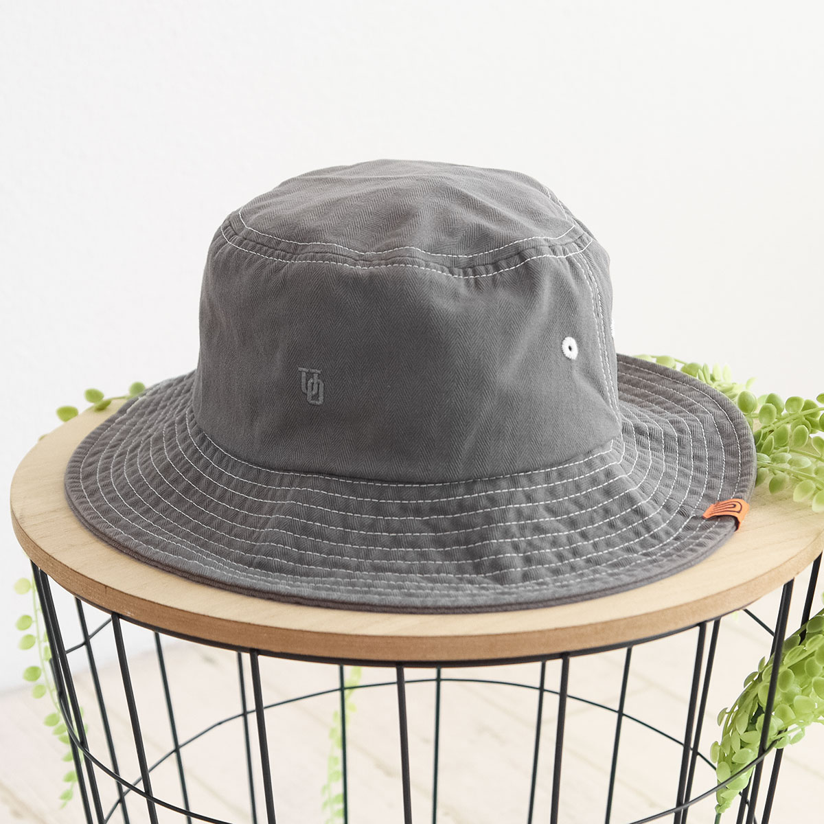 ユニバーサルオーバーオール UO ロゴ 刺繍 へリンボン柄 バケットハット 帽子 バケハ 黒 ブラック アイボリー 白 ベージュ グレー DS1734 爆買 | UNIVERSAL OVERALL | 03