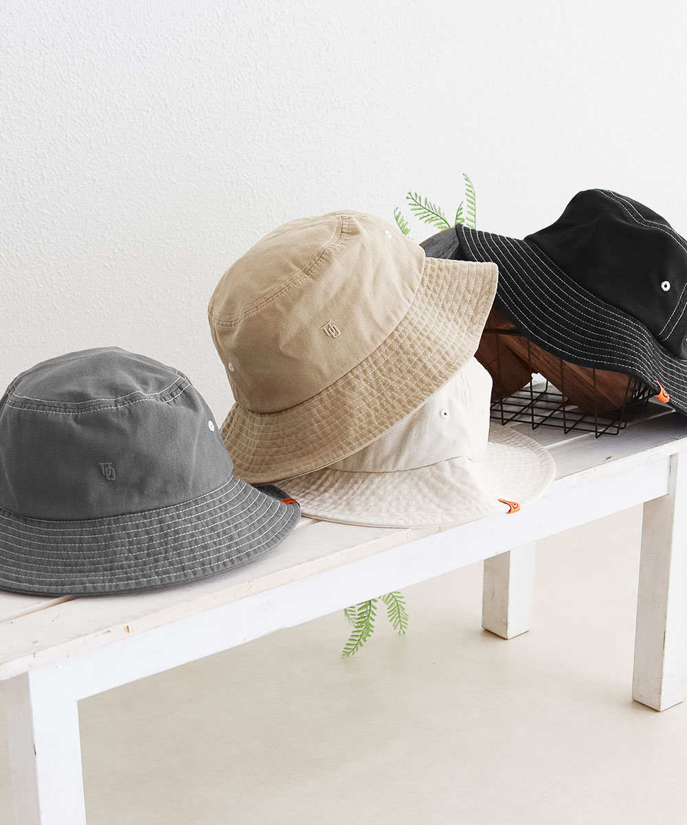 ユニバーサルオーバーオール UO ロゴ 刺繍 へリンボン柄 バケットハット 帽子 バケハ 黒 ブラック アイボリー 白 ベージュ グレー DS1734 爆買 | UNIVERSAL OVERALL | 08