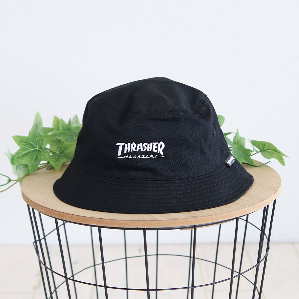 スラッシャー バケットハット メンズ ブランド 帽子 uv 折りたたみ THRASHER MAGAZINE ツイルハット 黒 ブラック ds1798 爆買 | THRASHER | 01