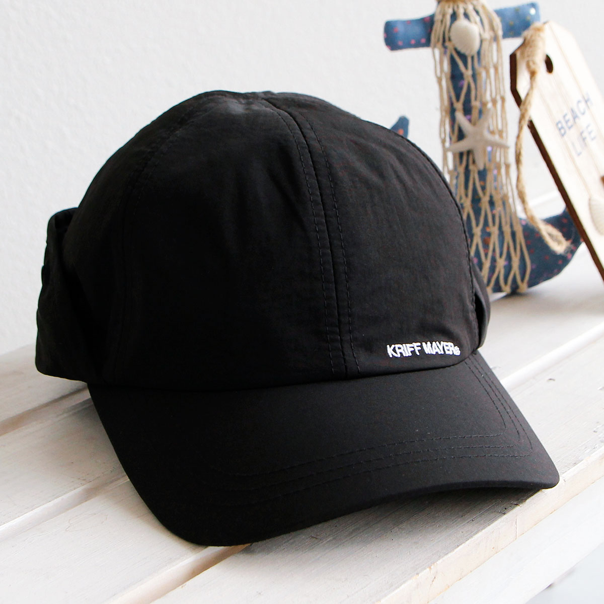 クリフメイヤー ナイロン キャップ メンズ レディース おしゃれ UV  首元カバー アウトドア 帽子 ブラック KRIFF MAYER ds2043 爆買 | KRIFF MAYER | 01