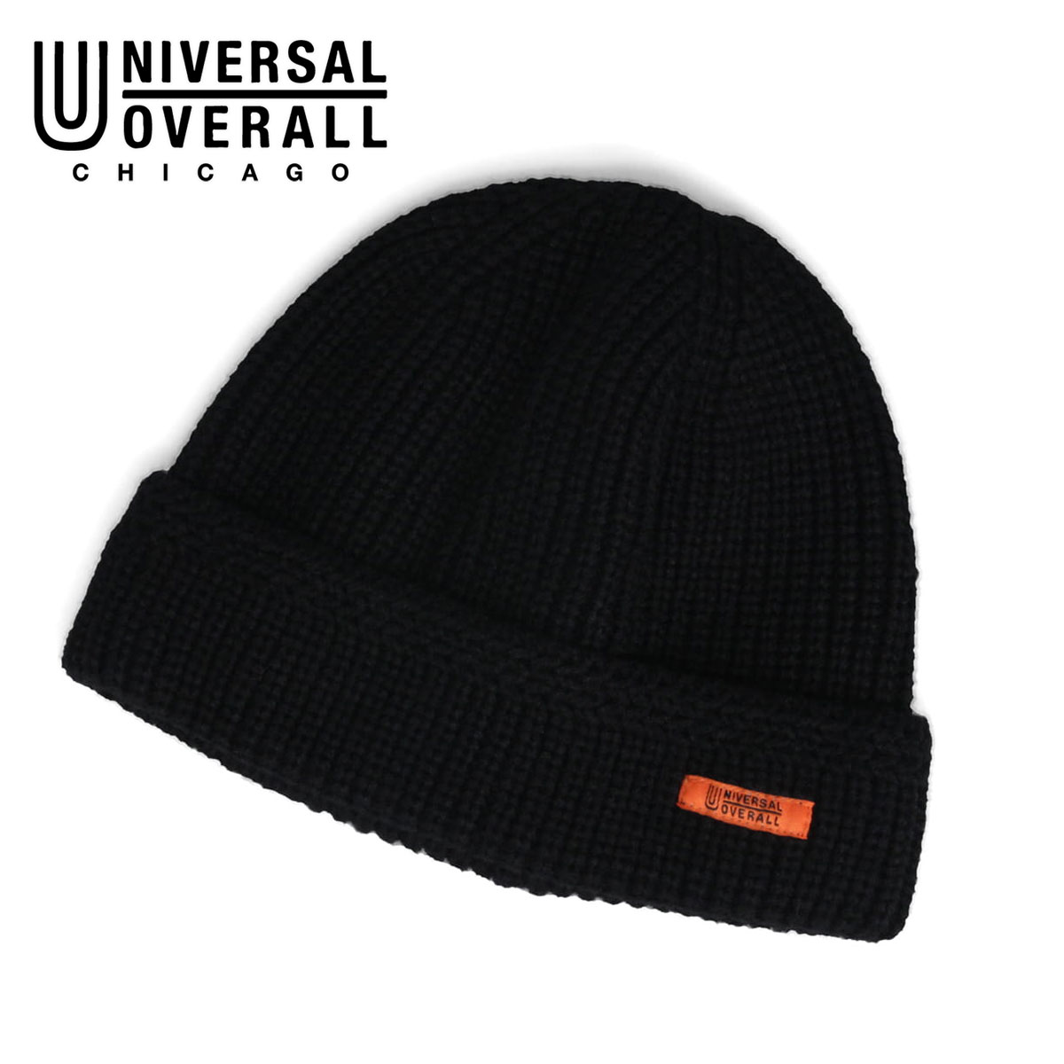 ユニバーサルオーバーオール ニット帽 メンズ レディース アウトドア  ショート黒 ブラック UNIVERSAL OVERALL UO dw1723 | UNIVERSAL OVERALL | 08