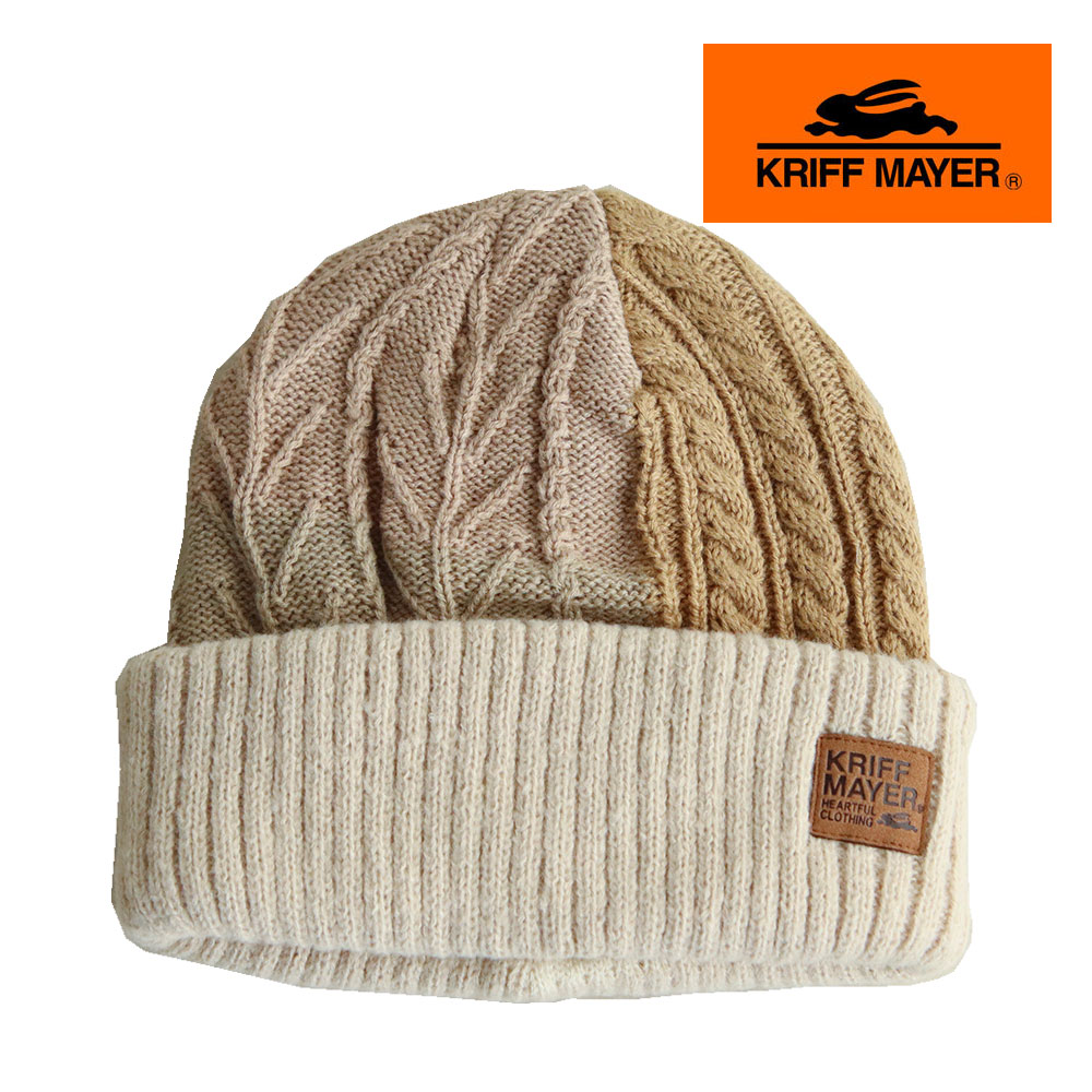 クリフメイヤー ニット 帽子 キャップ ビーニー ブランド ロゴ ワッチ 黒 ブラック ベージュ ネイビー KRIFF MAYER dw1840 | KRIFF MAYER | 01
