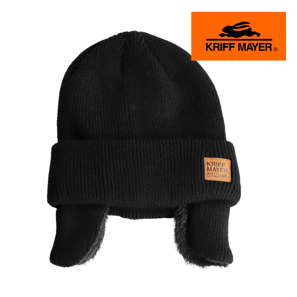 クリフメイヤー ニット帽 ワッチ ビーニー キャップ 耳当て 帽子 冬 ロゴ 大人 黒 白 アイボリー ブラウン KRIFF MAYER dw1841 | KRIFF MAYER | 03