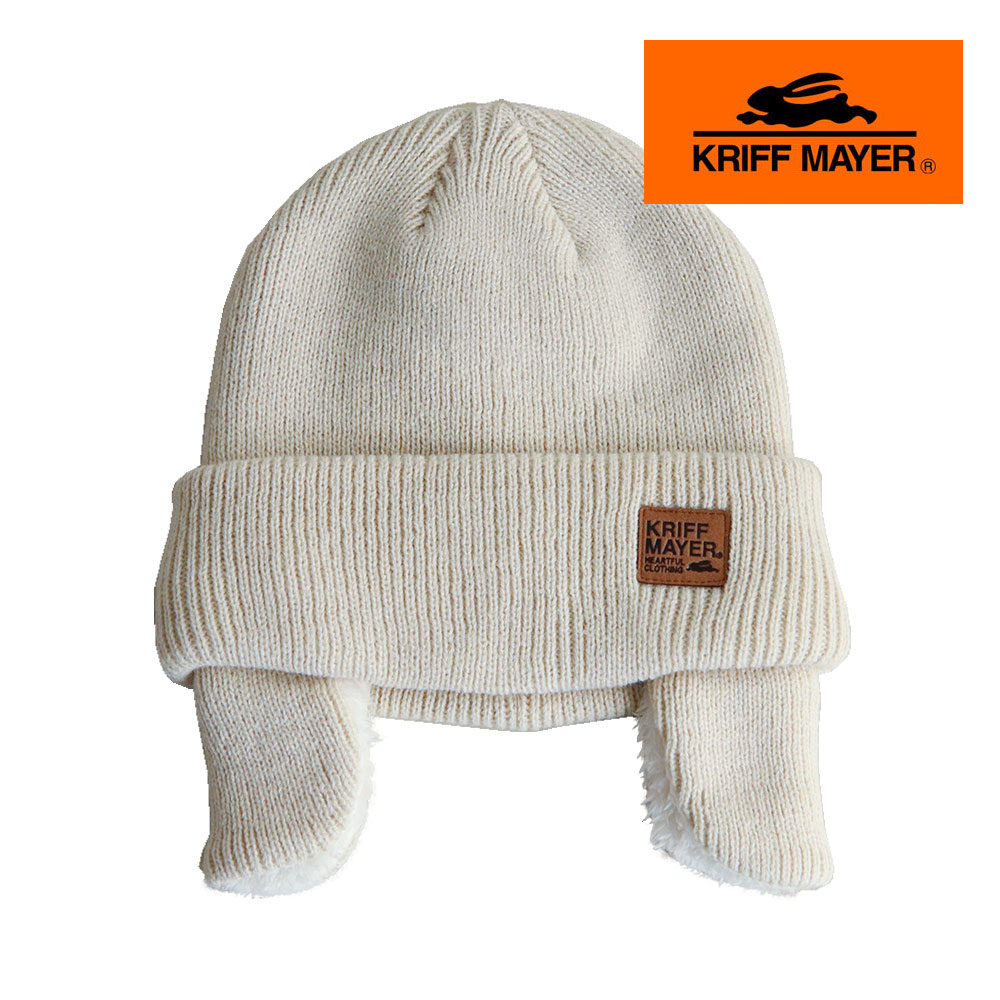 クリフメイヤー ニット帽 ワッチ ビーニー キャップ 耳当て 帽子 冬 ロゴ 大人 黒 白 アイボリー ブラウン KRIFF MAYER dw1841 | KRIFF MAYER | 01