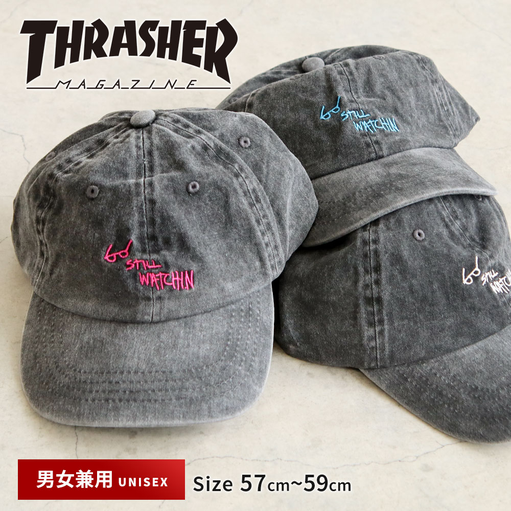 スラッシャー キャップ メンズ レディース おしゃれ サイズ調整 ユーズド ヴィンテージライク カーブドバイザー ベースボール 帽子 THRASHER 爆買 | THRASHER