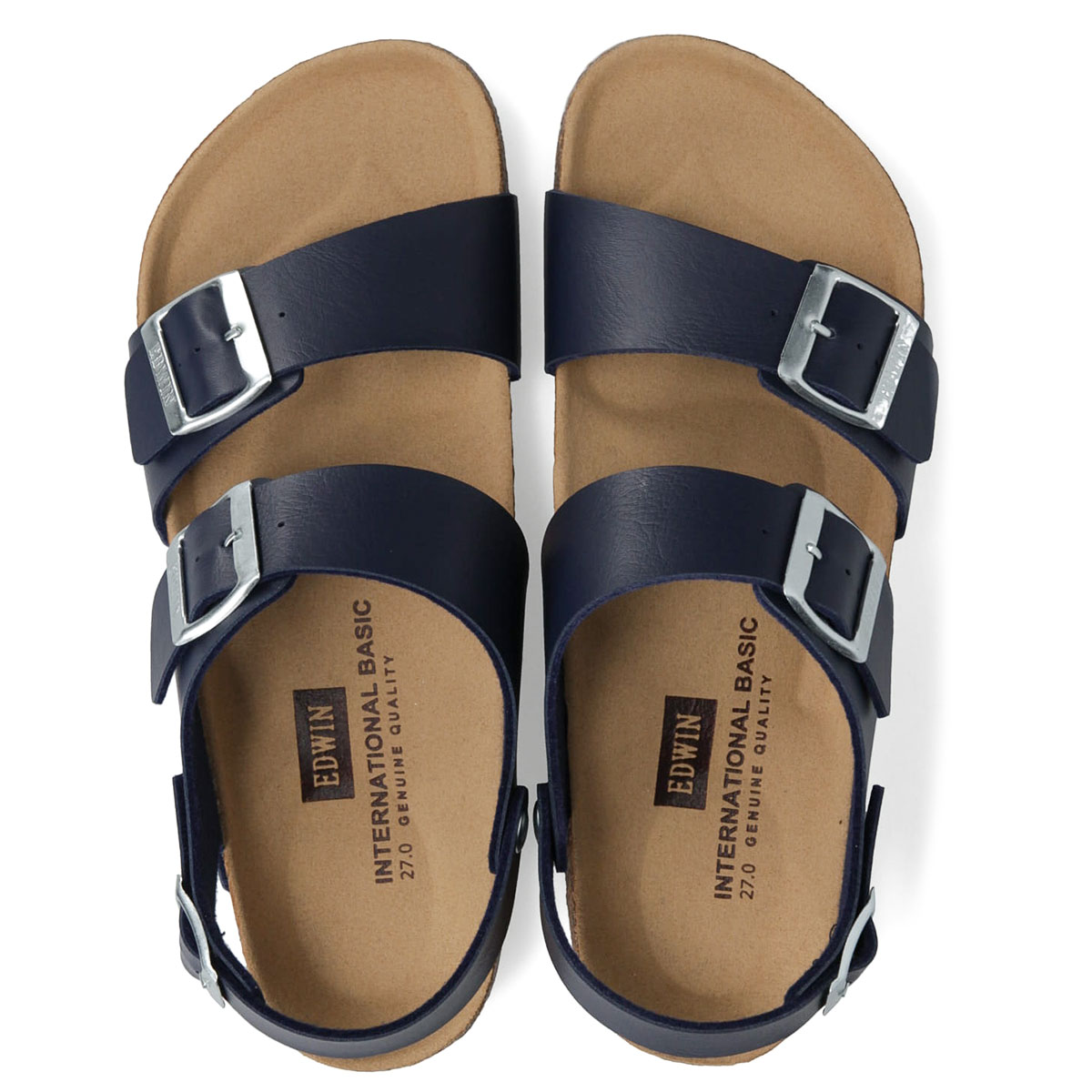 エドウィン コンフォートサンダル メンズ バックストラップ サンダル カジュアル アメカジ 幅広 疲れにくい ブラック ダークブラウン ネイビー ホワイト 1002 | EDWIN | 03