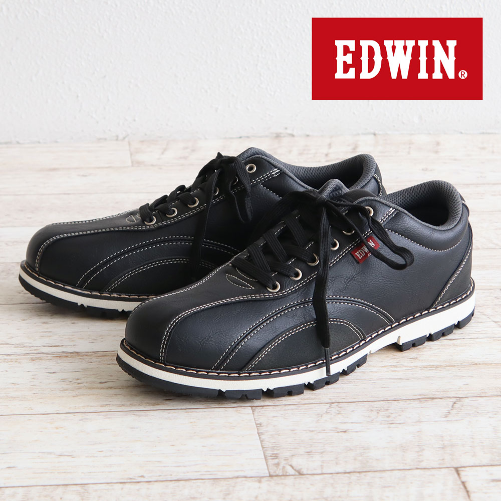 エドウィン メンズ スニーカー ローカット カジュアルシューズ 靴 軽い 4cm 防水 屈曲性 カジュアル 晴雨兼用 防滑 紳士 大人 幅広 EDM-4555 EDWIN 爆買 | EDWIN | 01