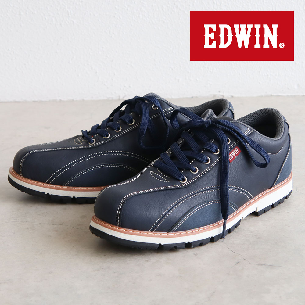 エドウィン メンズ スニーカー ローカット カジュアルシューズ 靴 軽い 4cm 防水 屈曲性 カジュアル 晴雨兼用 防滑 紳士 大人 幅広 EDM-4555 EDWIN 爆買 | EDWIN | 03