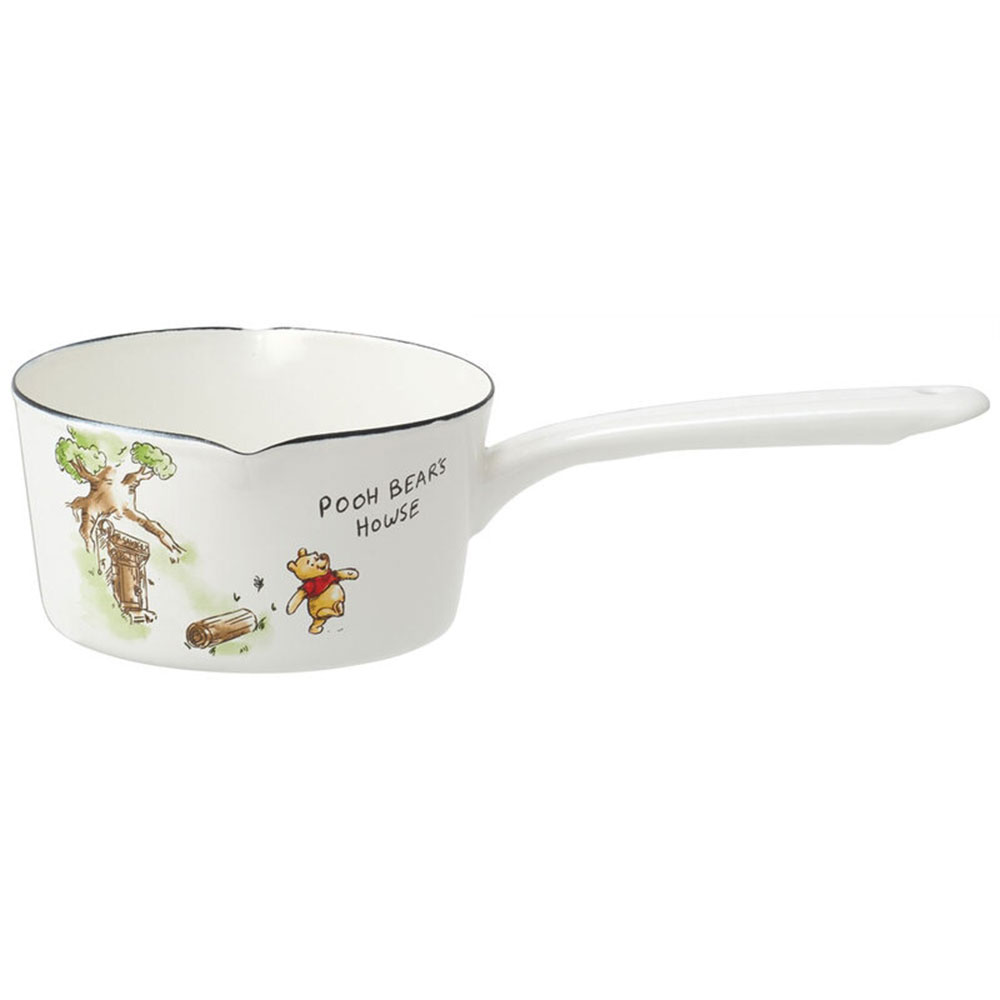 ミルクパン ホーロー 1.2L IH対応 ガス火 片手鍋 深鍋 両口 16cm 小さめ 女性 レディース レトロ 白 ディズニー サンリオ ENMP1 | スケーター | 01