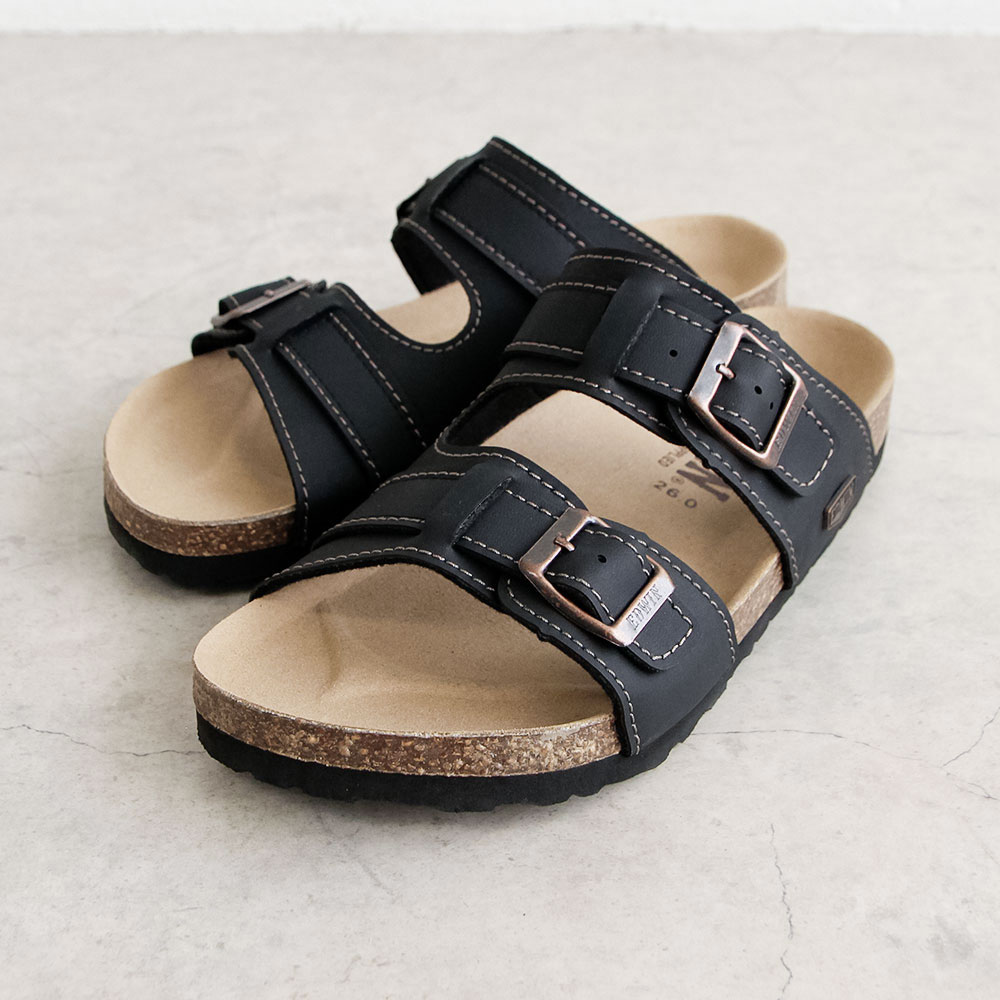 エドウィン コンフォートサンダル メンズ フットベッド アーチサポート レジャー アウトドア 天然コルク ブラック 黒 ネイビー EDWIN 9128 | EDWIN | 01