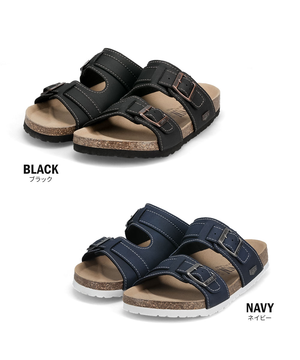 エドウィン コンフォートサンダル メンズ フットベッド アーチサポート レジャー アウトドア 天然コルク ブラック 黒 ネイビー EDWIN 9128 | EDWIN | 11