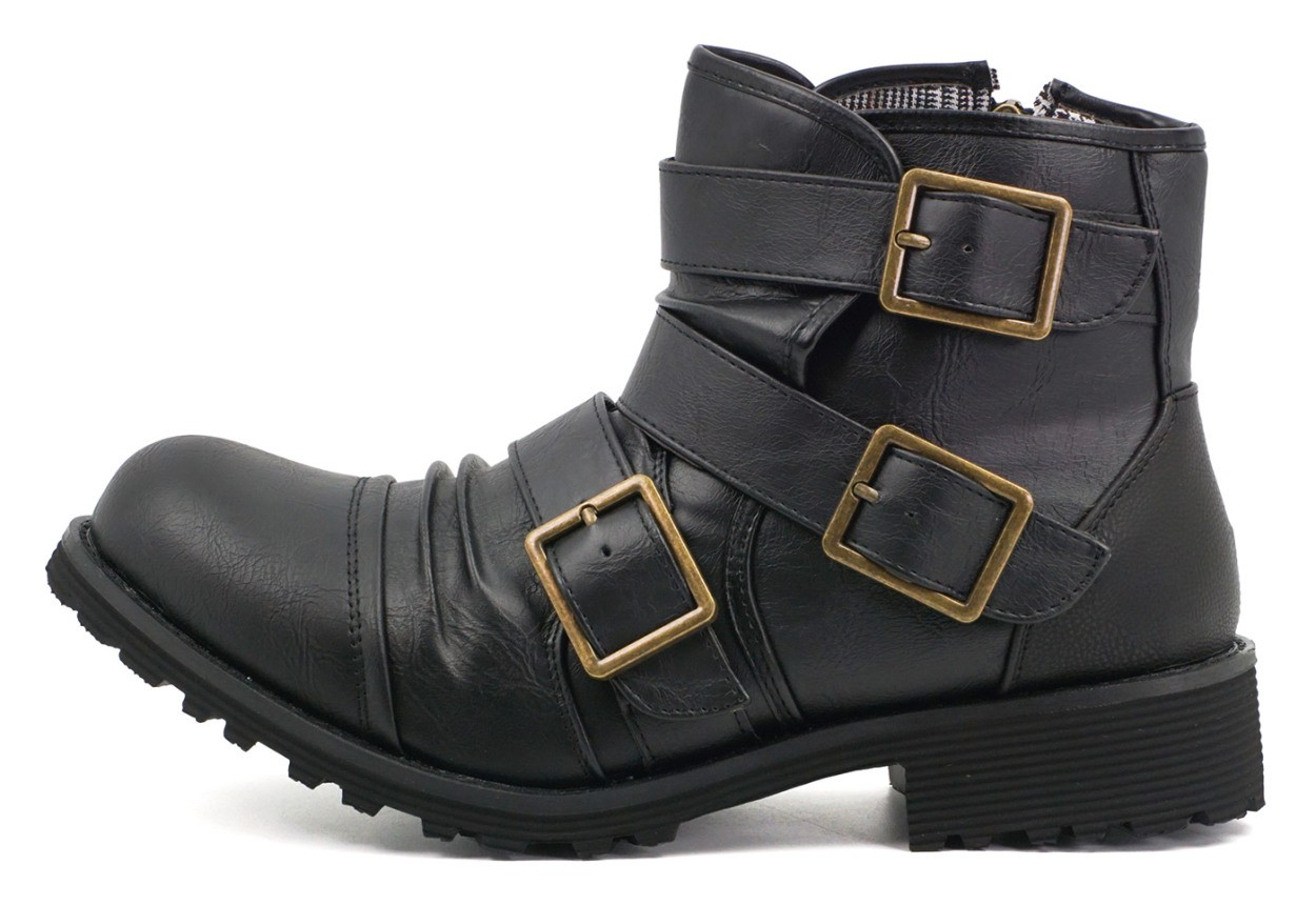 エンジニアブーツ メンズ 防水 防滑 ショートブーツ 黒 ファスナー ベルトデザイン おしゃれ 滑りにくい 雨 カジュアル ブラック ブラウン Fuk Imb Jerico Yahoo 店 通販 Yahoo ショッピング