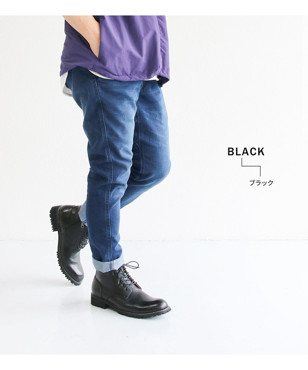 ワークブーツ メンズ 防水 防滑 軽量 レースアップ ブーツ サイド