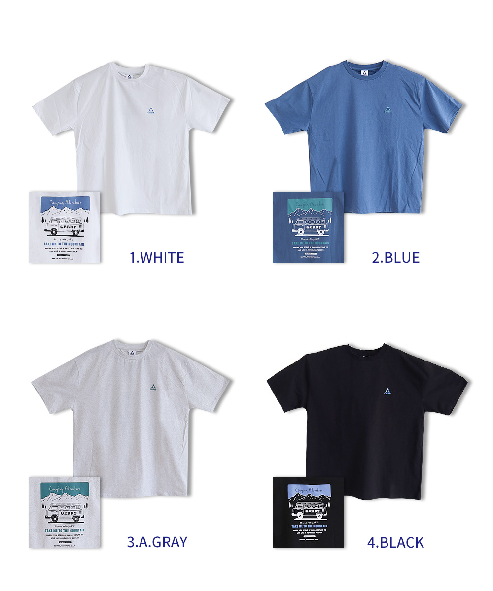 ジェリー tシャツ 半袖 綿100% オーバーサイズ クルーネック バックプリント ホワイト ブラック ブルー グレー ge25su10 gerry | GERRY | 09