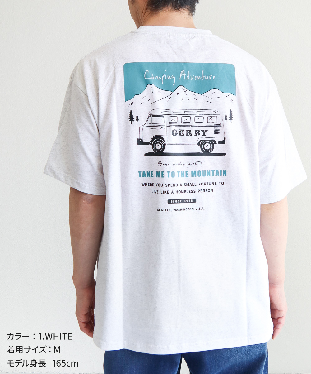ジェリー tシャツ 半袖 綿100% オーバーサイズ クルーネック バックプリント ホワイト ブラック ブルー グレー ge25su10 gerry | GERRY | 07