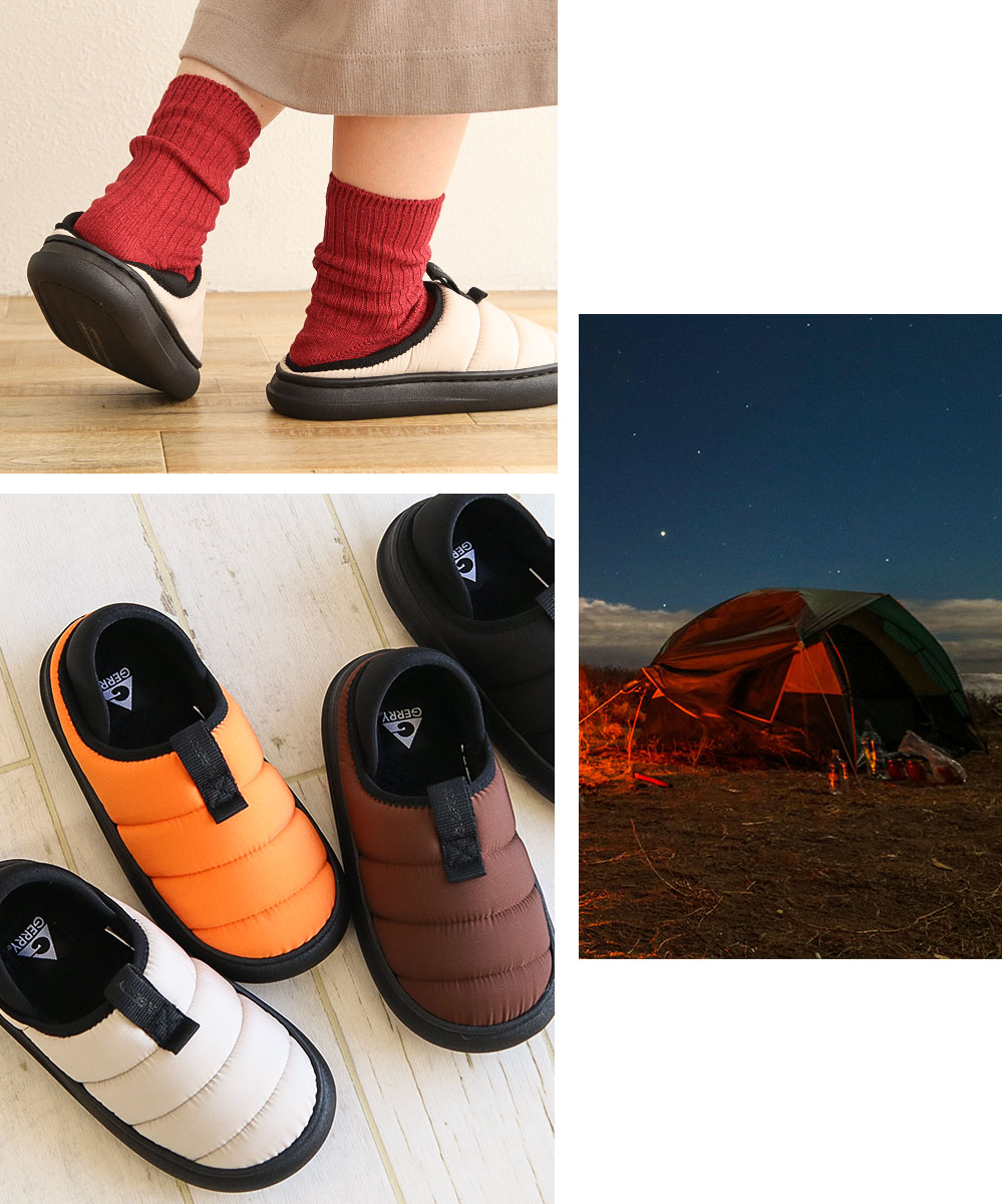 gerry モックシューズ レディース かかとが踏める サボ サンダル 冬 サボサンダル キッズ ジュニア クロッグサンダル 暖か あったか 軽量 黒 ジェリー 5594 | GERRY | 08