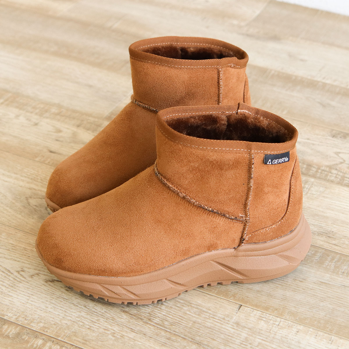 ムートン ブーツ レディース ショート 厚底 撥水 軽量 あったか 裏ファー 防滑 黒 ブラック ブラウン グレー キャメル ベージュ 5597 爆買 | GERRY | 04