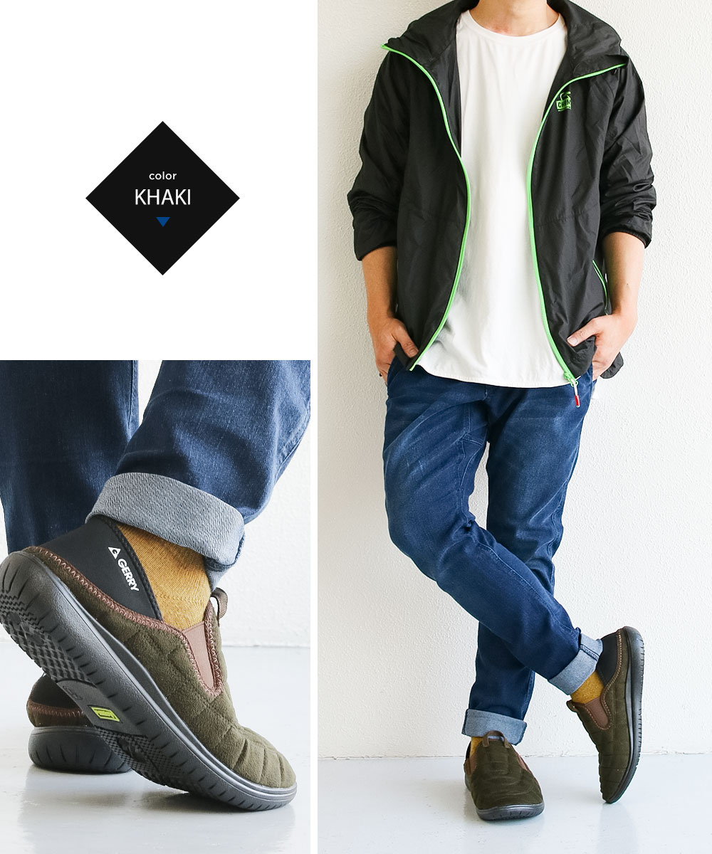 gerry モックシューズ メンズ サボサンダル 冬 撥水 軽量 2way スリッポン かかとが踏める キャンプ アウトドア 黒 ブラック ジェリー 6561 | GERRY | 17