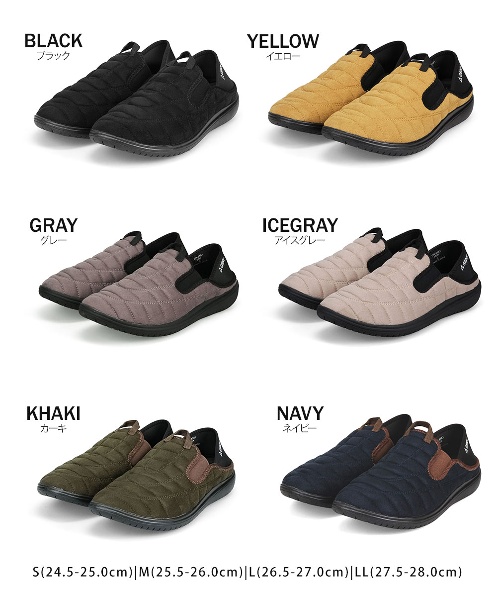 gerry モックシューズ メンズ サボサンダル 冬 撥水 軽量 2way スリッポン かかとが踏める キャンプ アウトドア 黒 ブラック ジェリー 6561 | GERRY | 25