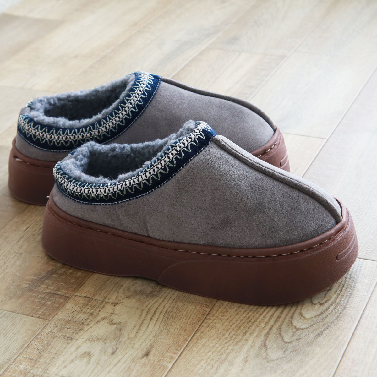 GERRY サボサンダル レディース 厚底 ボア 暖かい かかとなし シューズ スリッパ ムートン ジェリー 黒 ブラック グレー ベージュ 7522 爆買 | GERRY | 03