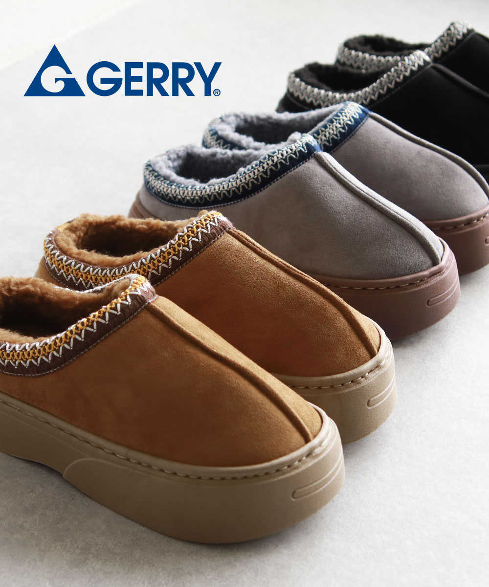 GERRY サボサンダル レディース 厚底 ボア 暖かい かかとなし シューズ スリッパ ムートン ジェリー 黒 ブラック グレー ベージュ 7522 爆買 | GERRY | 09