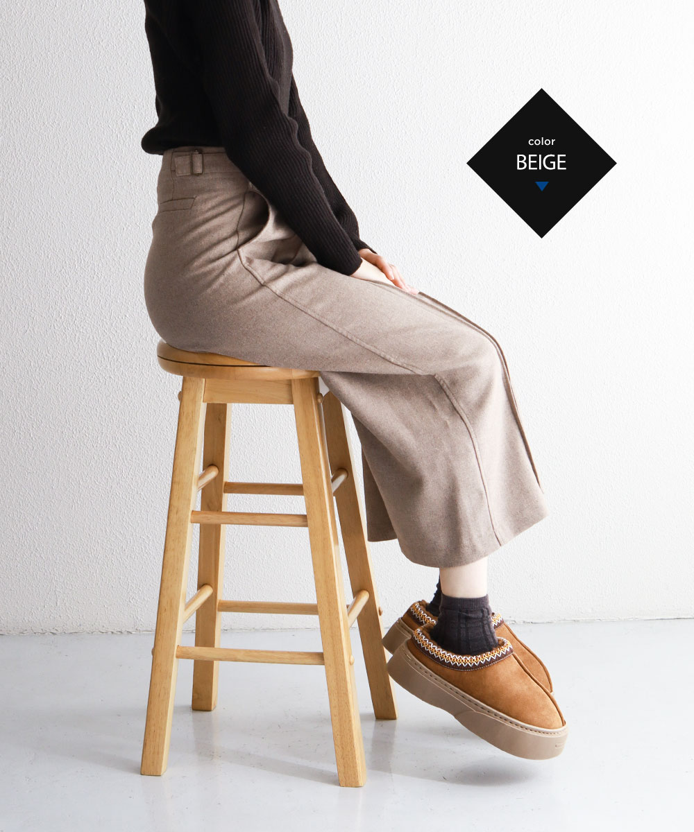 GERRY サボサンダル レディース 厚底 ボア 暖かい かかとなし シューズ スリッパ ムートン ジェリー 黒 ブラック グレー ベージュ 7522 爆買 | GERRY | 10