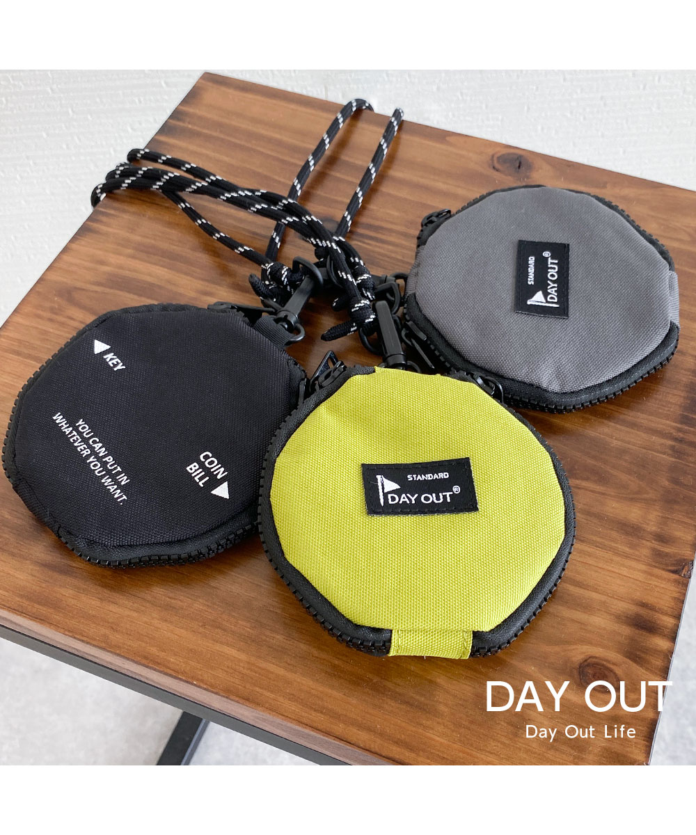 財布 コインケース 小銭入れ キーケース 首掛け 斜めがけ ミニウォレット ポーチ DAY OUT デイアウト 黒 ブラック グレー グリーン 916 | DAY OUT | 08