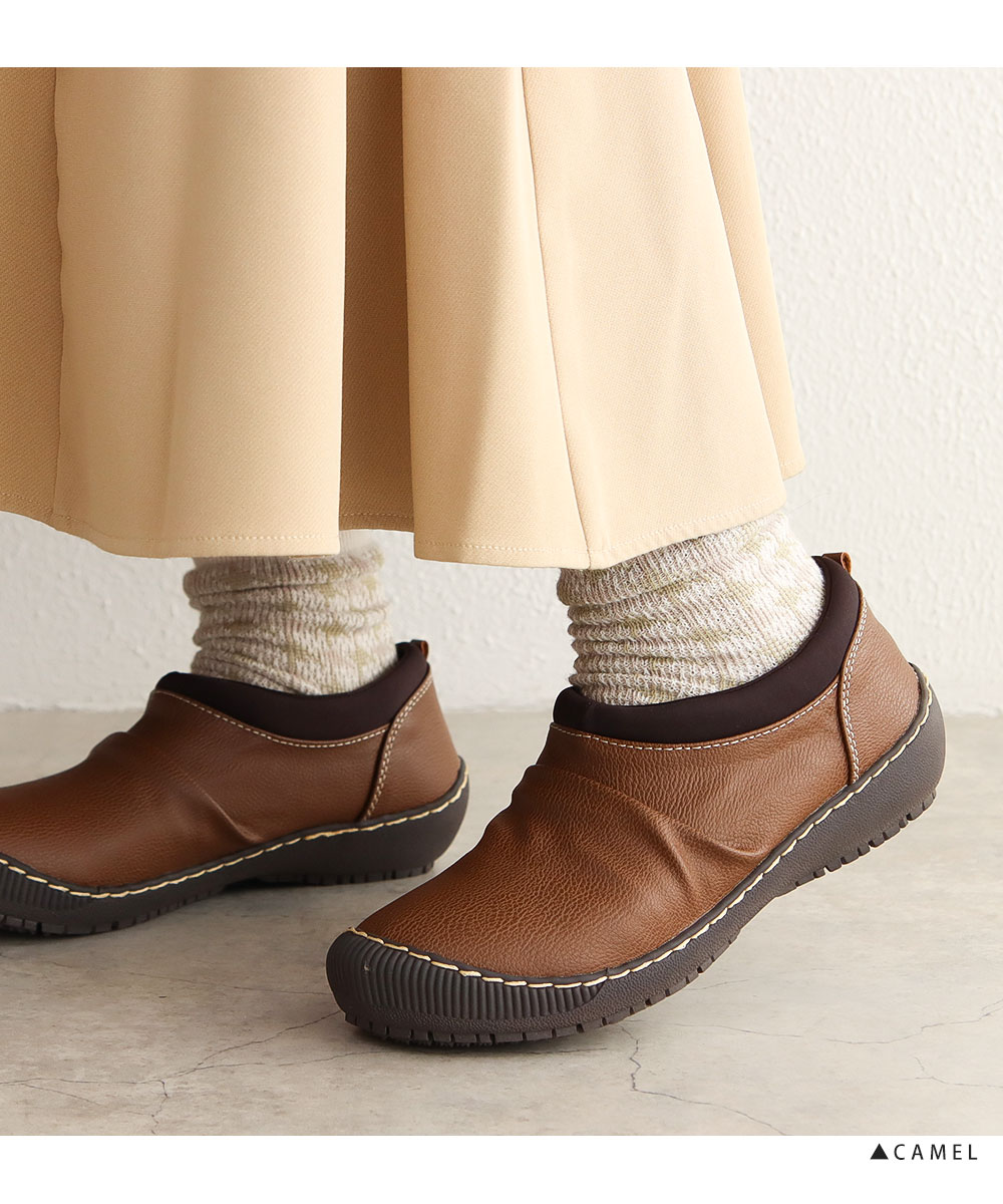 カジュアルシューズ レディース 靴 コンフォート おしゃれ 抗菌 防臭 ストレッチ 履きやすい 黒 ブラック 赤 レッド ブラウン HC4232 | Hashed Coorde | 06