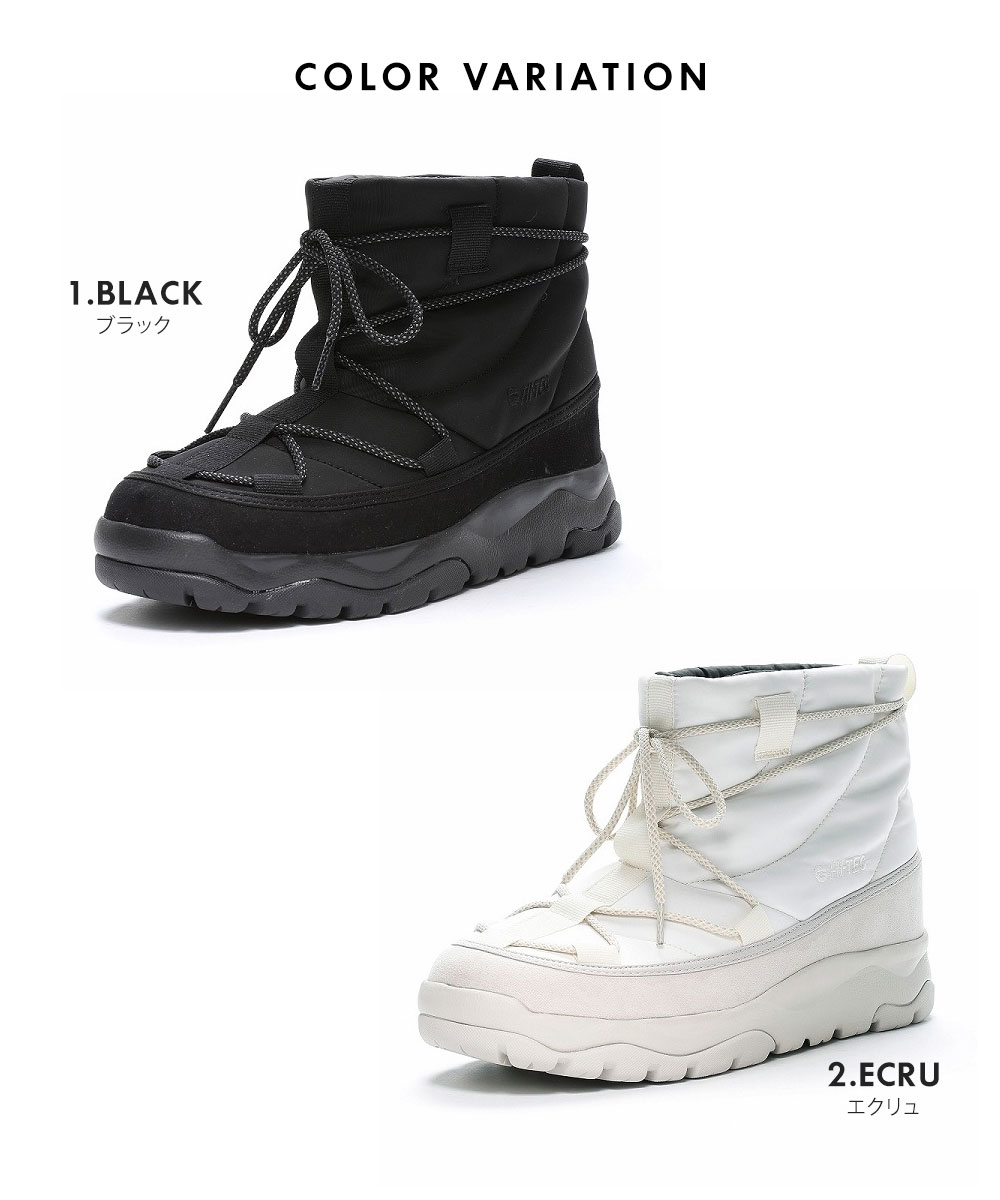 HI-TEC（ハイテック） ショートブーツ レディース 中綿 防寒 防水 黒