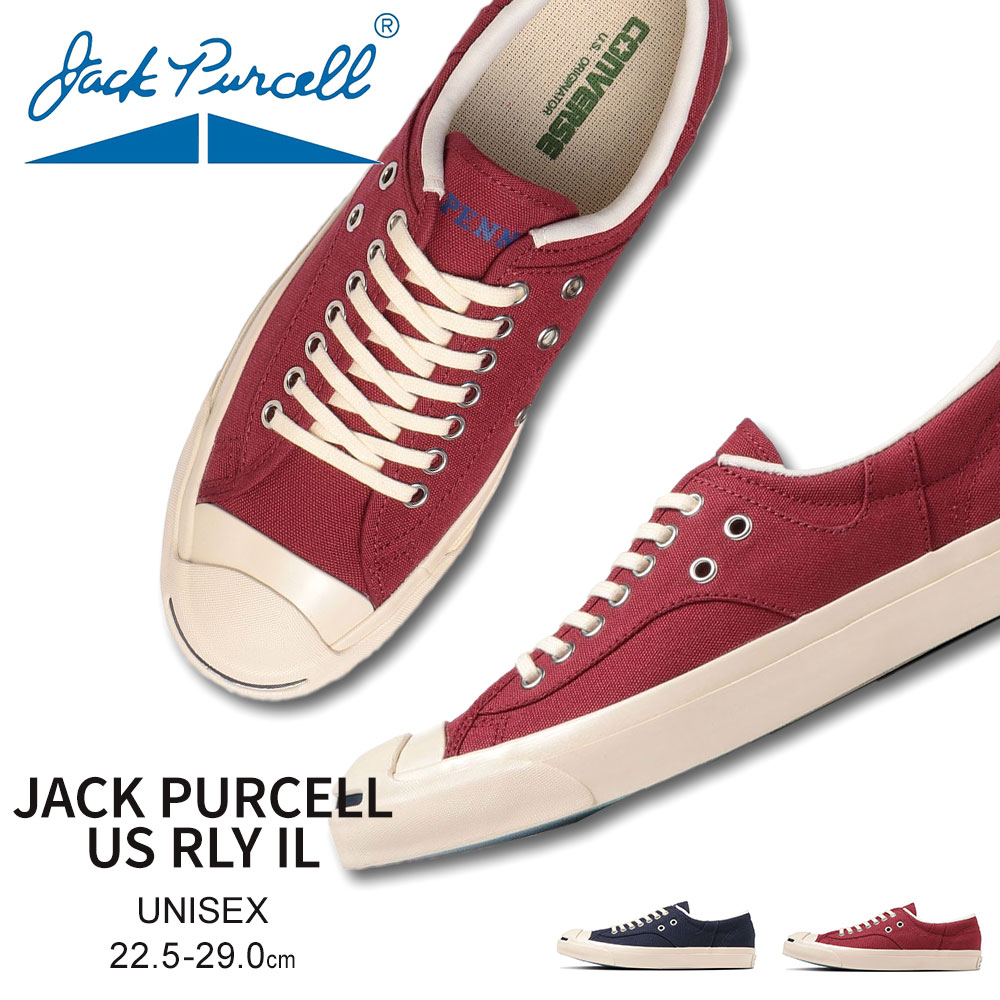 コンバース ジャックパーセル ローカット スニーカー カジュアル キャンバスシューズ ネイビー レッド  CONVERSE JACK PURCELL US RLY IL｜jerico