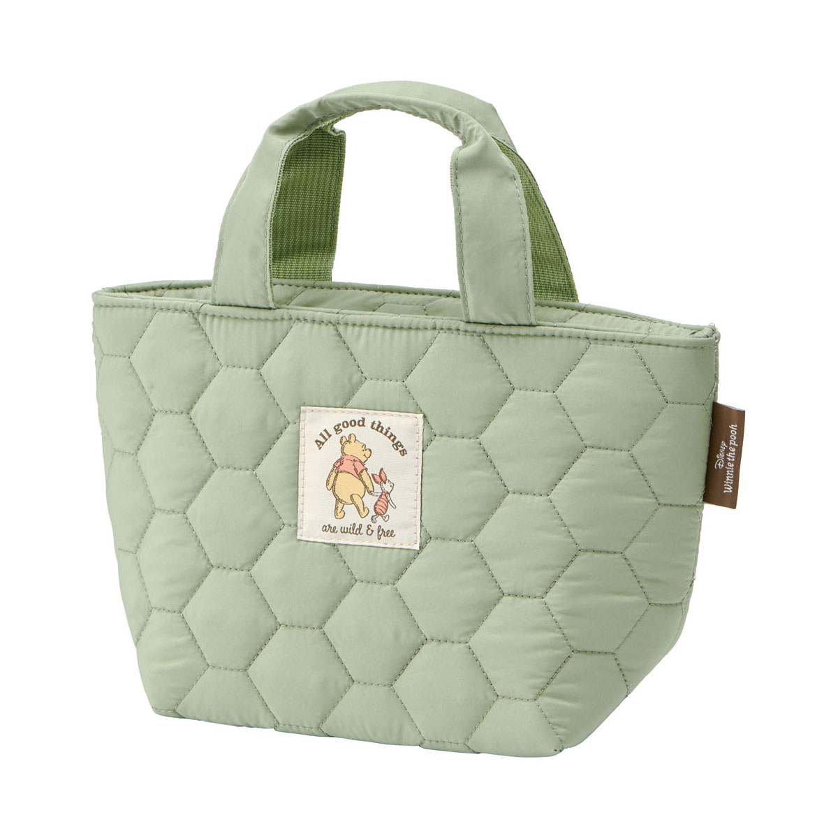 ランチバッグ 保温 保冷 ポケット付き キルティング ミニトート スヌーピー リトルミイ プーさん ピンク グリーン 緑 KKLB2 | スケーター | 03