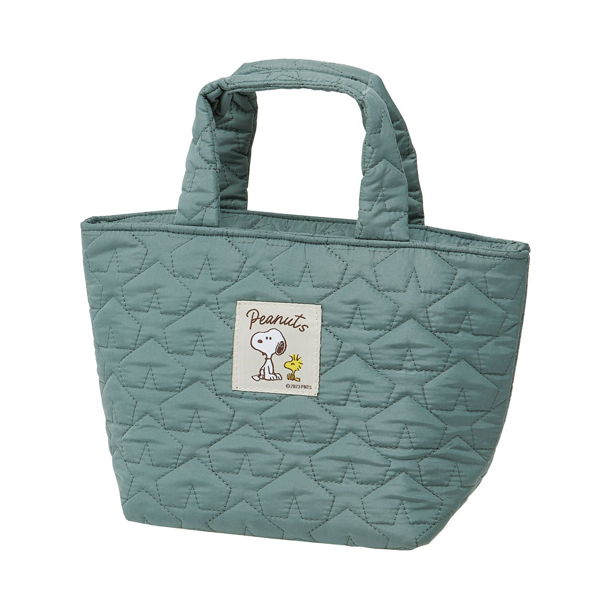 ランチバッグ 保温 保冷 ポケット付き キルティング ミニトート スヌーピー リトルミイ プーさん ピンク グリーン 緑 KKLB2 | スケーター | 02